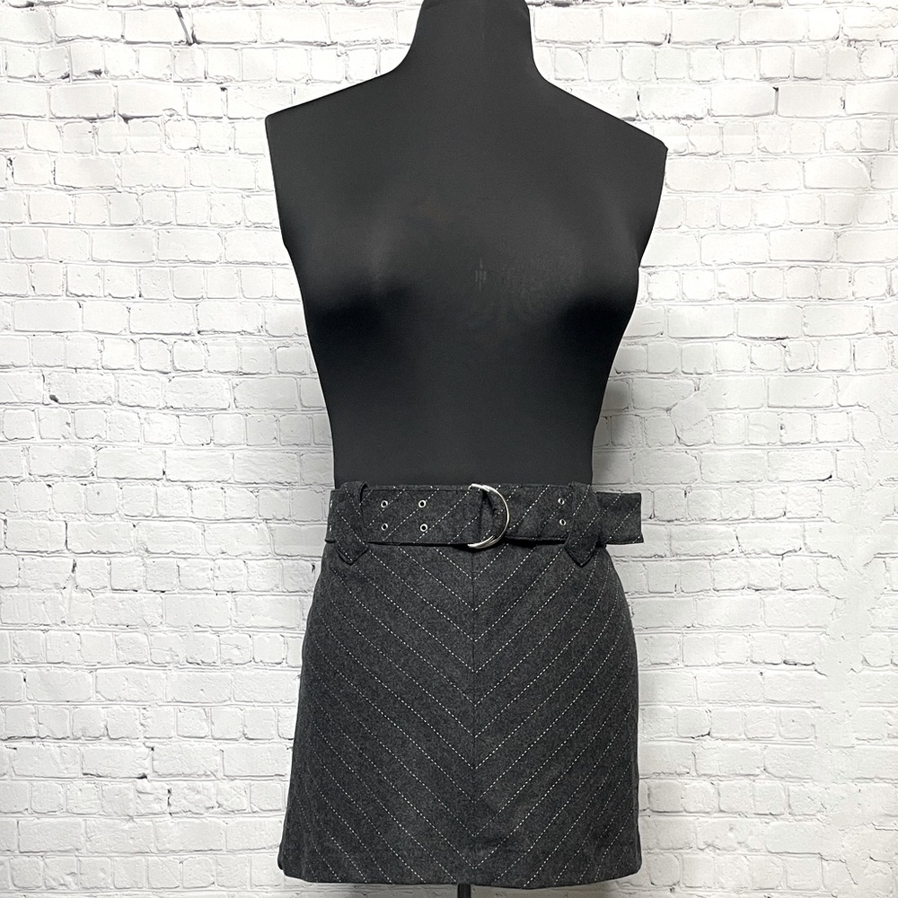 Y2K Exact Change Wool Mini Skirt